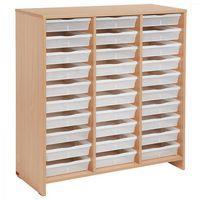 Meuble haut 30 bacs incolores hêtre MobiNathan - Image 2