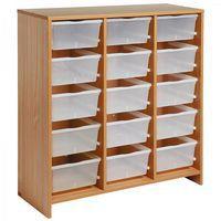 Meuble haut 15 bacs incolores hêtre MobiNathan - Image 2