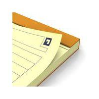 OXFORD Bloc-Notes Perforé Orange A4+ Ligné 8mm Jaune et Margé 80 Feuilles Agrafées Couverture Carte Enduite Or - Image 3