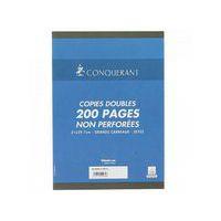 CONQUERANT Copies Doubles Non Perforées A4 Grands Carreaux Seyès 200 Pages Sous Film Blanches - Image 2