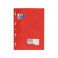 OXFORD Feuilles Simples A4 Grands Carreaux Seyès 200 Pages Etui Carte Rouge Coloris Assortis - Image 2