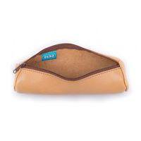 Elba Fourre-Tout Rond 6x21cm à Fermeture Eclair Cuir Naturel Beige - Image 3