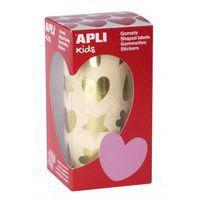 Rouleau 720 gommettes or formes assorties : cœur, étoiles, fleur, goutte - Image 2