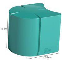 Pouf ovale Connexio - bleu turquoise - Image 3