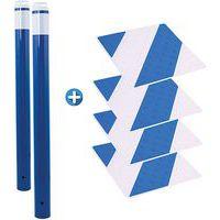 Kit piétons - poteaux lumineux bleus et dalles bleu/blanc - Image principale