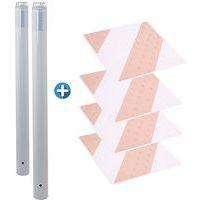 Kit piétons - poteaux lumineux blanc et dalles ivoire/blanc - Image principale