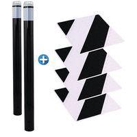 Kit piétons - poteaux lumineux noirs et dalles noir/blanc - Image principale