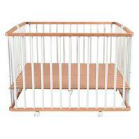 Parc pliant carré GABY (plancher réglable et roulettes) Hybride Blanc - Image 2