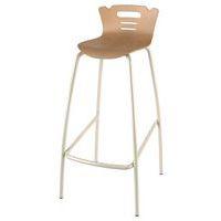 Tabouret 4 pieds hauteur 80 cm coque Coraly bois naturel - beige 1013 - Image principale