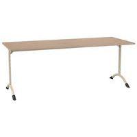Table Sara rectangulaire 200 x 80 cm fixe dégagement latéral stratifié - Image principale