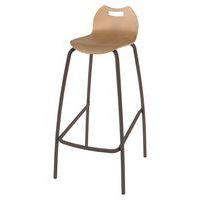 Tabouret 4 pieds hauteur 80 cm coque Bandana bois naturel Mobidecor - Image principale