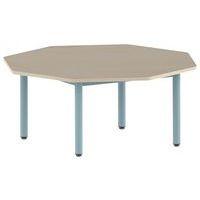 Table Carélie octogonale Ø 120 cm fixe 4 pieds stratifié Mobidecor - Image 2