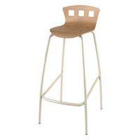 Tabouret 4 pieds hauteur 80 cm coque Caro bois naturel Mobidecor - Image 3