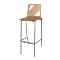 Tabouret Best 4 pieds hauteur 80 cm coque Moda bois naturel ou teinté - Image 2