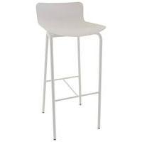 Tabouret haut Popp coque blanche - piètement blanc - Image principale
