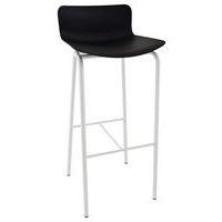 Tabouret haut Popp coque noire - piètement blanc - Image principale