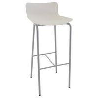 Tabouret haut Popp coque blanche - piètement gris - Image principale
