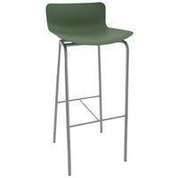 Tabouret haut Popp coque amande - piètement gris - Image principale