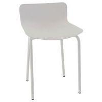 Tabouret bas Popp coque blanche - piètement blanc - Image principale