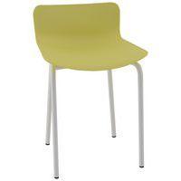 Tabouret bas Popp coque citron - piètement blanc - Image principale