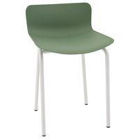 Tabouret bas Popp coque amande - piètement blanc - Image principale