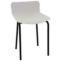 Tabouret bas Popp coque blanche - piètement noir - Image principale