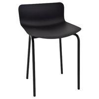 Tabouret bas Popp coque noire - piètement noir - Image principale