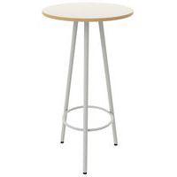 Mange debout Ø 60 cm hauteur 110 cm stratifié blanc/alu 9006 - Image principale