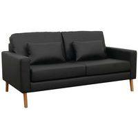 Canapé 3 places Stockolm enduit PVC noir - Image principale