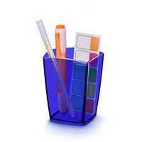 Pot à crayons plastique forme carrée Happy parois épaisses. - Image 2