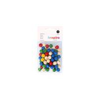 Sachet 65 perles bois rondes multicolores 12 mm - Image principale