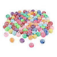 Bocal 200g perles plastique rondes 8mm à pois argenté scintillantes - Image 2