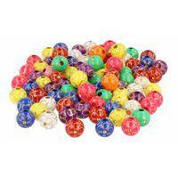 Bocal 400 perles plastiques couleurs assorties décor doré Ø 9mm - Image 2
