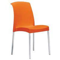 Lot de 6 chaises Jenny 4 pieds orange/alu - Image principale