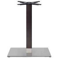 Pied de table Tiffany ht 109cm base rectang inox brillant - colonne hêtre wengué - Image principale