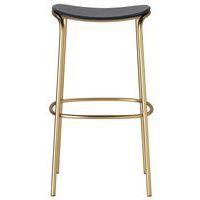 Tabouret Trick hauteur 75 cm bois chêne noir - doré - Image principale