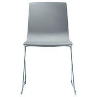 Lot de 2 chaises Alice piètement luge - gris clair/chromé - Image principale