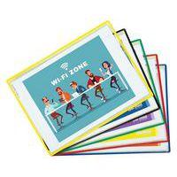 Lot de 5 Pochettes d'affichage adhésive - A4 horizontal - Assorti - Image principale