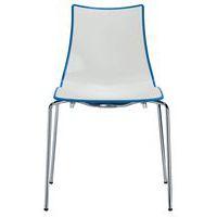 Chaises Zebra bicolore 4 pieds peint ou chromé lot de 4 S-CAB - Image principale