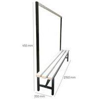 Banc patère 2150 mm PVC blanc avec 16 crochets - Image 4