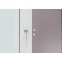 Vestiaire porte transparente 4 cases - 1 colonne lg 40cm Gris/Gris - Image 4