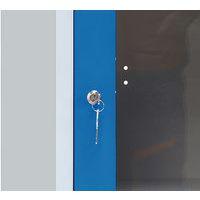 Vestiaire porte transparente 4 cases - 1 colonne lg 40cm Gris/Bleu - Image 3