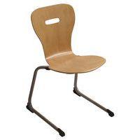 Chaise Luge acier coque Feria hêtre naturel - gris argent - Image principale