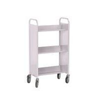 Chariot à livres 3 tablettes inclinées simple face gris 7036 - Image principale