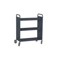 Chariot à livres 4 tablettes inclinées+1 droite double face anthracite 7016 - Image 3