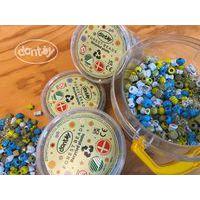 Seau 1580 perles plastique 50% recyclé bleu/vert - Image 2