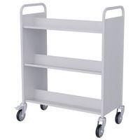 Chariot à livres 6 tablettes inclinées double face blanc 9003 - Image 3