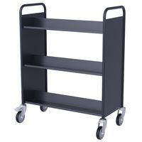 Chariot à livres 6 tablettes inclinées double face anthracite 7016 - Image 3