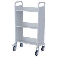 Chariot à livres 3 tablettes inclinées simple face blanc 9003 - Image 2