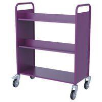 Chariot à livres 4 tablettes inclinées+1 droite double face prune 4006 - Image 3